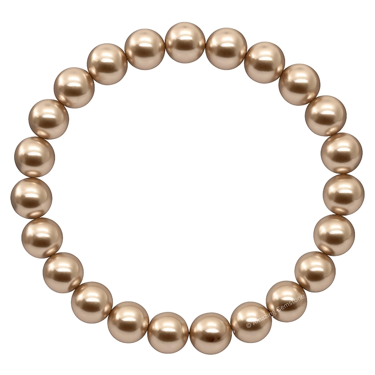 Amazing Gemstone Crystal Bracelet for Women Men's Gifts - Protection Healing Crystal Bracelet - 8mm Gemstone Beaded Stretchable Bracelet Pulseras Para Hombres Mujer Stocking Stuffers Mothers Day Gift (Champagne Pearl)