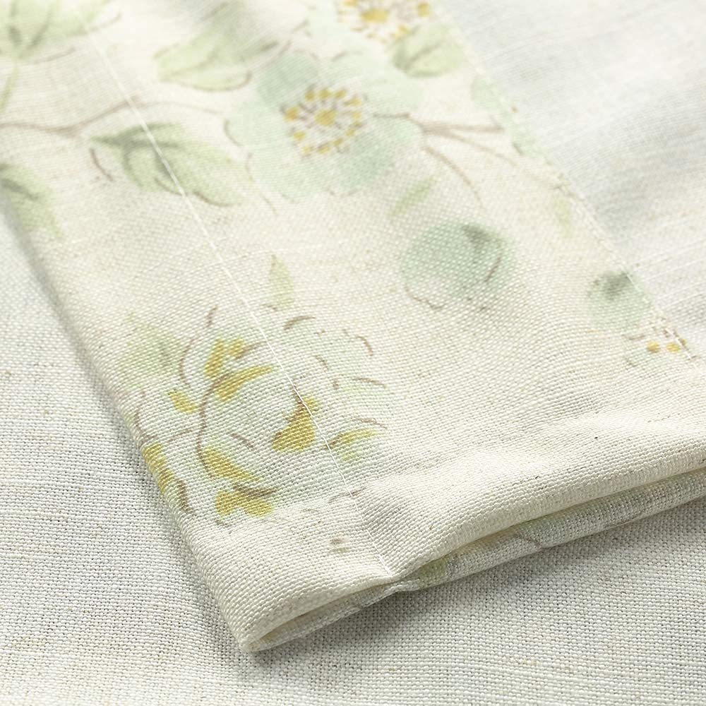 Leeva Green Tie Up Valances Curtains for Living Room, Watercolor Floral Thermal Insulated Adjustable Balloon Rod Pocket Windows Shade for Dining Room, One Panel, 42 x 63