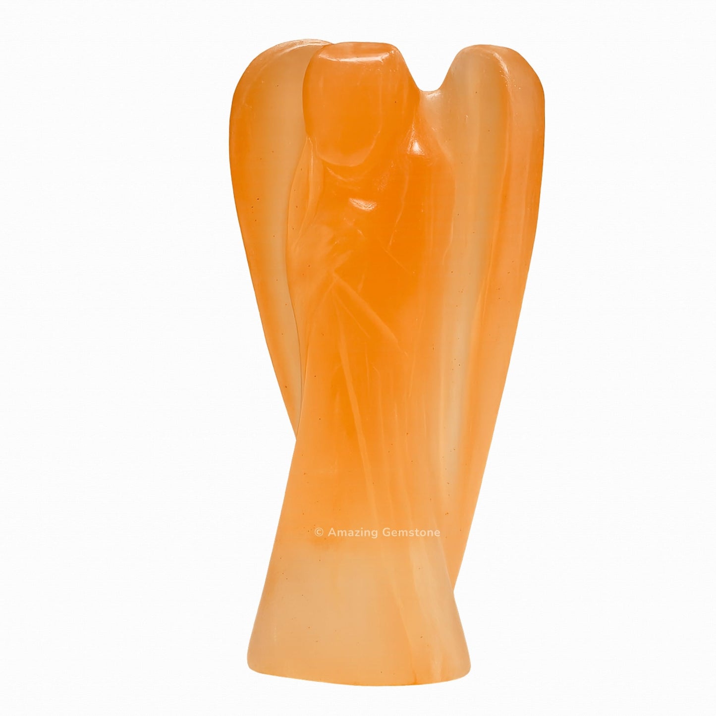 Amazing Gemstone Orange Selenite Angel - Orange Selenite Crystal Angel and Pocket Guardian Angel Crystal Figurines (3 inches)
