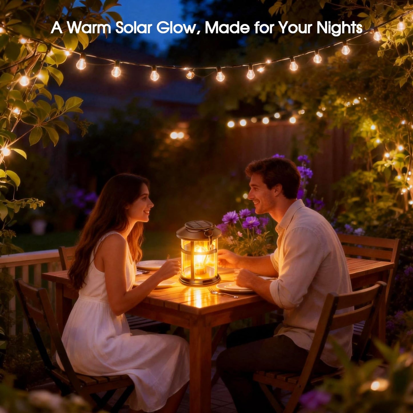 GARPAR Solar Lanterns Outdoor Waterproof with Wall Mount Kit, Upgraded Brighter Hanging Solar Lights for Outside, Auto On/Off Solar Powered Lantern for Garden Yard Patio Porch Decor, Gift for Mom