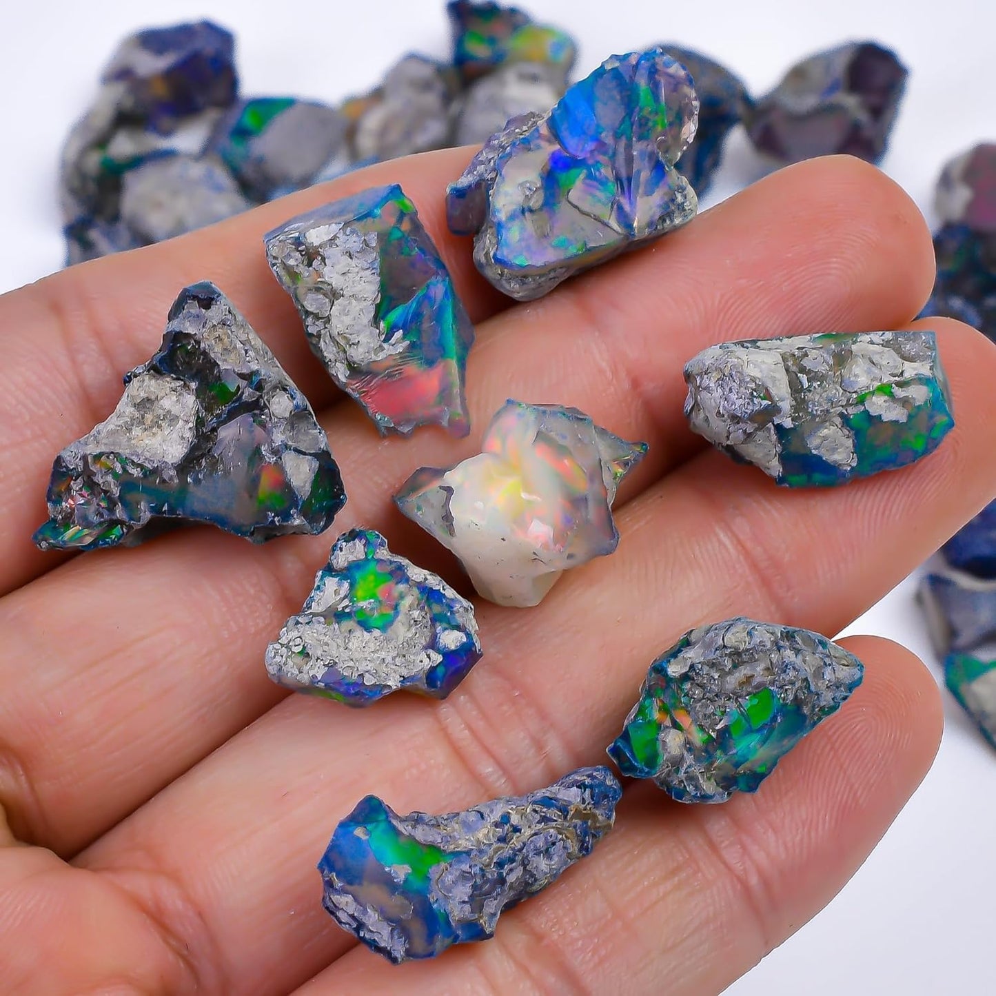 GEMKORA 30 carats Raw Black Opal Gemstone and Crystals, Wholesale Gemstone Lot, Rough Crystals, Rock Stones, Jewelry Making Supplies, DIY & Crafts, A+ Grade