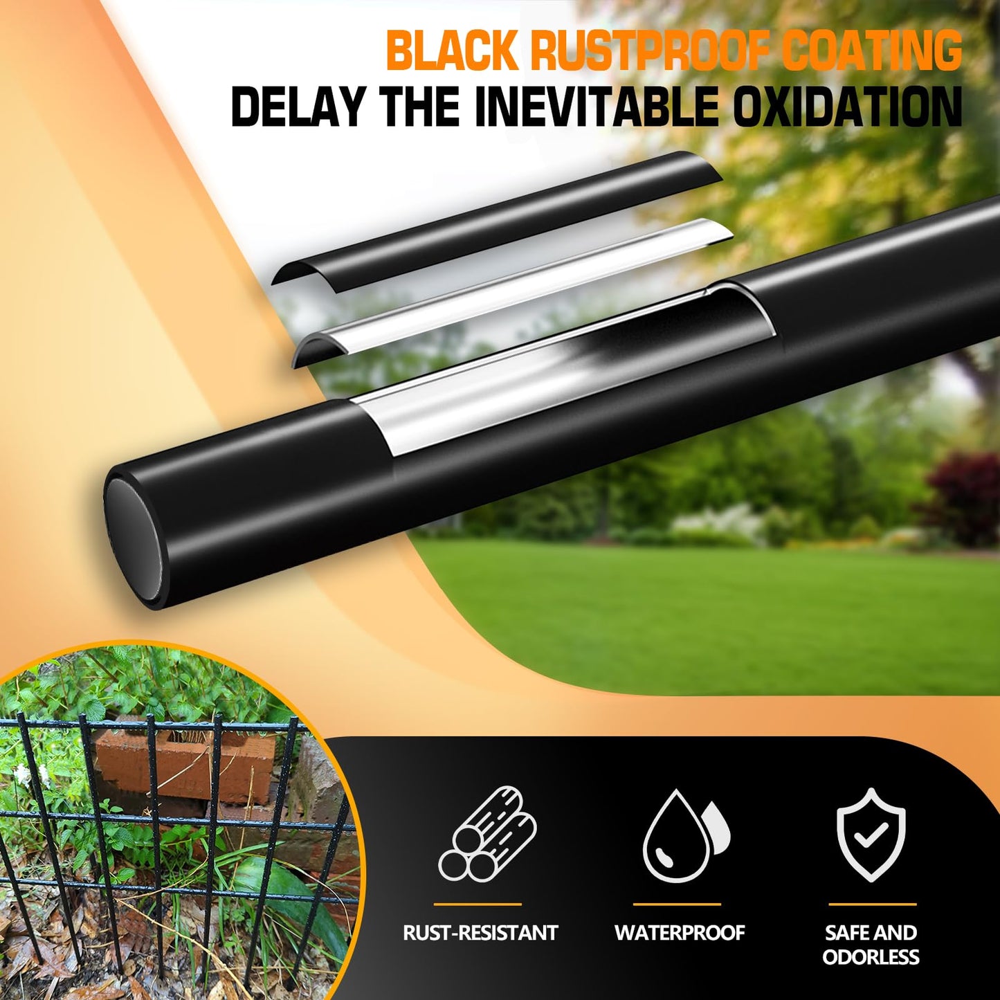 45.33ft(L) X 13in(H) Animal Barrier Fence No Dig, 32 Panels Rabbit Fences for Garden, Dog Digging Ground Defense Border Small Metal Fencing Under Barriers Blocker, Flower Bed, Patio
