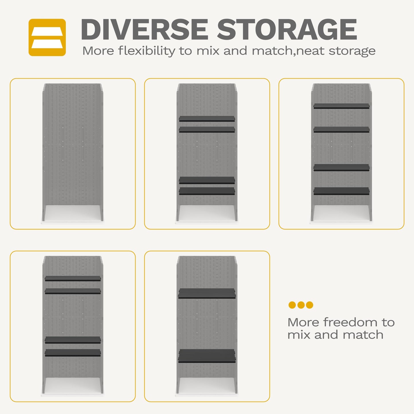 DWVO Outdoor Vertical Storage Cabinet with 4 Shelves, Waterproof Tall Plastic Storage Shed with 4 Adjustable Shelf, 30 cu. ft. Patio Tools Storage Box for Patio, Garden, Backyard, Deck, Dark Gray