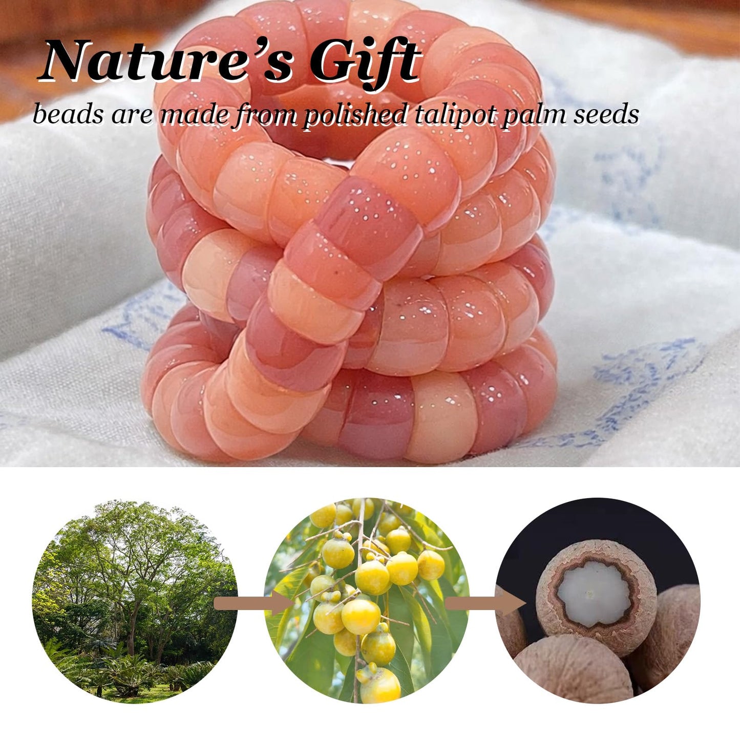 Your Always Charm Anxiety Relief Items Fidget Bracelet - Natural Bodhi Seed Anxiety & Stress Relief Bracelet, Calming Jewelry for Women & Men, Zen Healing Stretch Beaded Bracelet, Protection & Focus