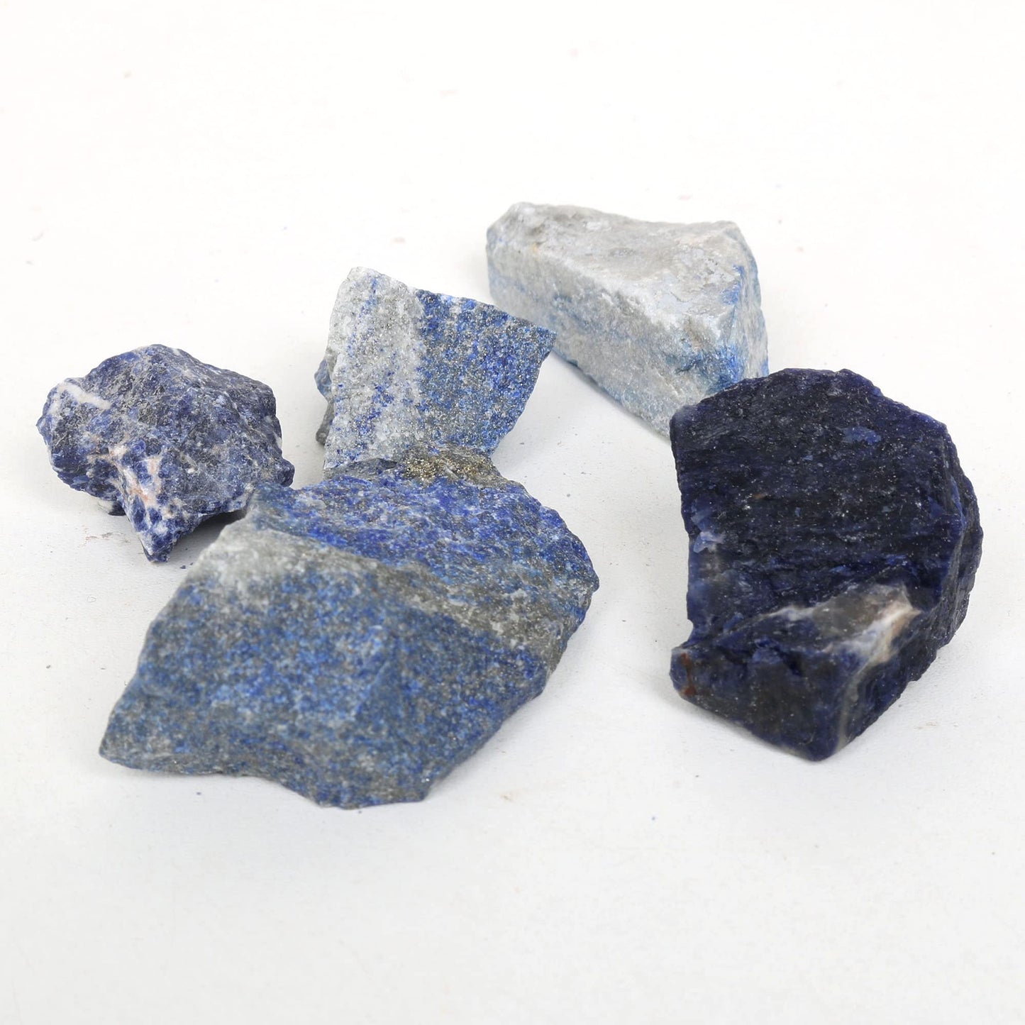 REAL-GEMS Natural Raw Healing Crystals Rough Stones for Tumbling, Cabbing, Polishing, Wire Wrapping, Wicca & Reiki Crystal Healing, Mix Gemstones,7 Chakra (Lapis Lazuli)