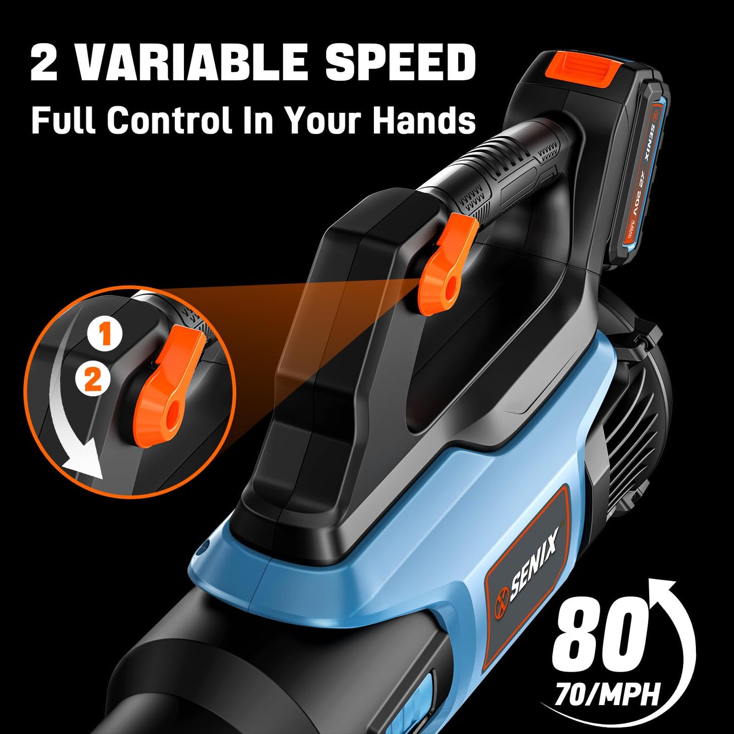 SENIX X2 20 Volt Max* 3-Piece Cordless Power Tool Combo Kit with Battery Powered 10" String Trimmer, Variable Speed Leaf Blower, 21" Hedge Trimmer, Includes 2 Batteries & Battery Charger (S2K3B2-01)