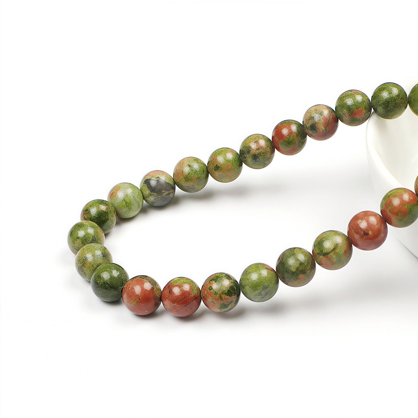 MJDCB Natural Stone Beads Unakite Round Loose Spacer Beads 15'' 4m 6m 8m 10mm 12m for Jewelry Making (8mm)