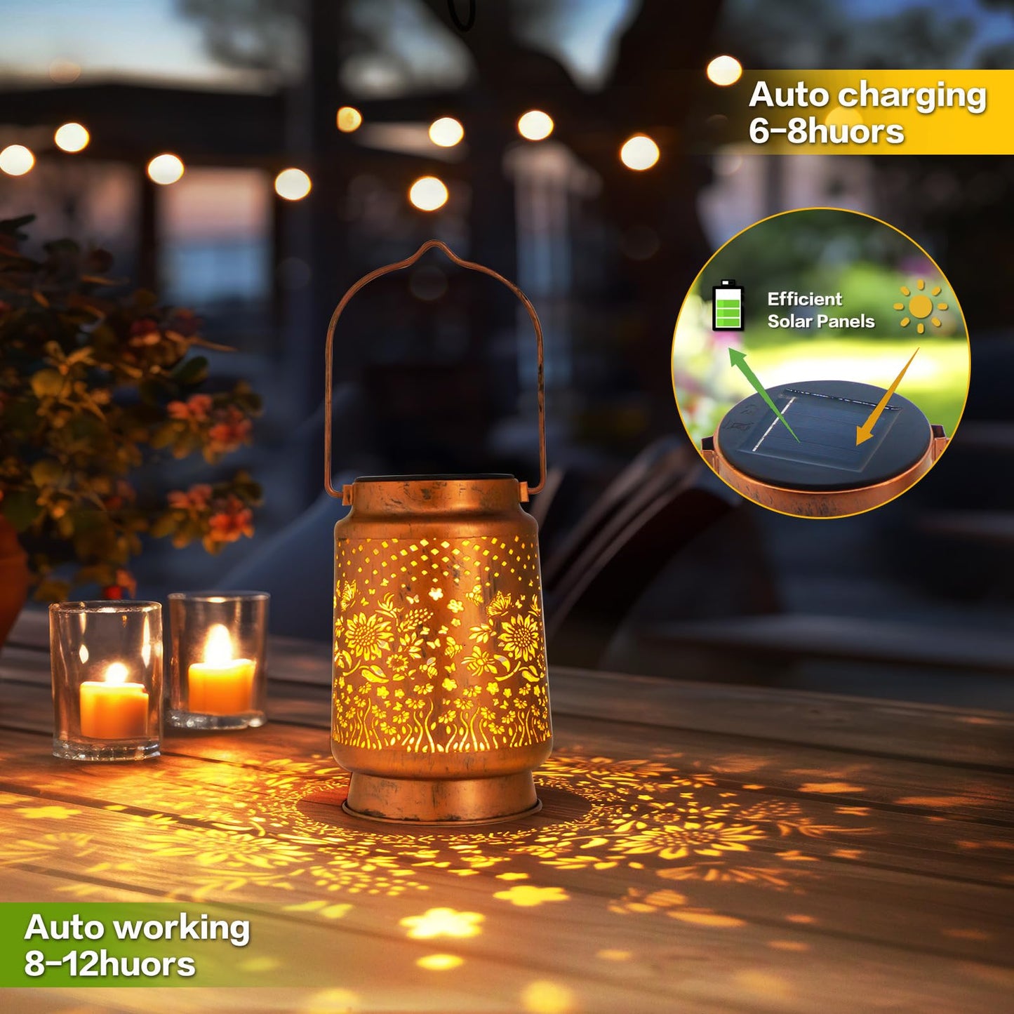 Solar Lanterns Outdoor Garden Decor,Sunflower Birthday,Retirement Gifts for Women, Mom, Grandma, Friend, Thanksgiving, Decorative Waterproof Hanging LED for Yard, Patio, Lawn, Landscape, Backyard