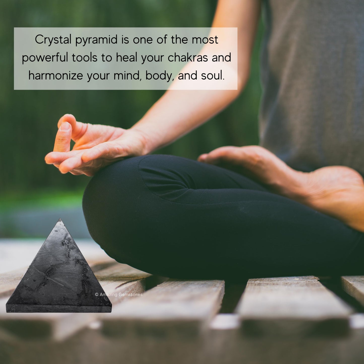 Amazing Gemstone Shungite Pyramid Crystal Healing Stones - 2" Great Pyramid Figurine of Natural Stone Pyramid for Meditation, Reiki, Chakra Balancing and Crystal Pyramids Grid