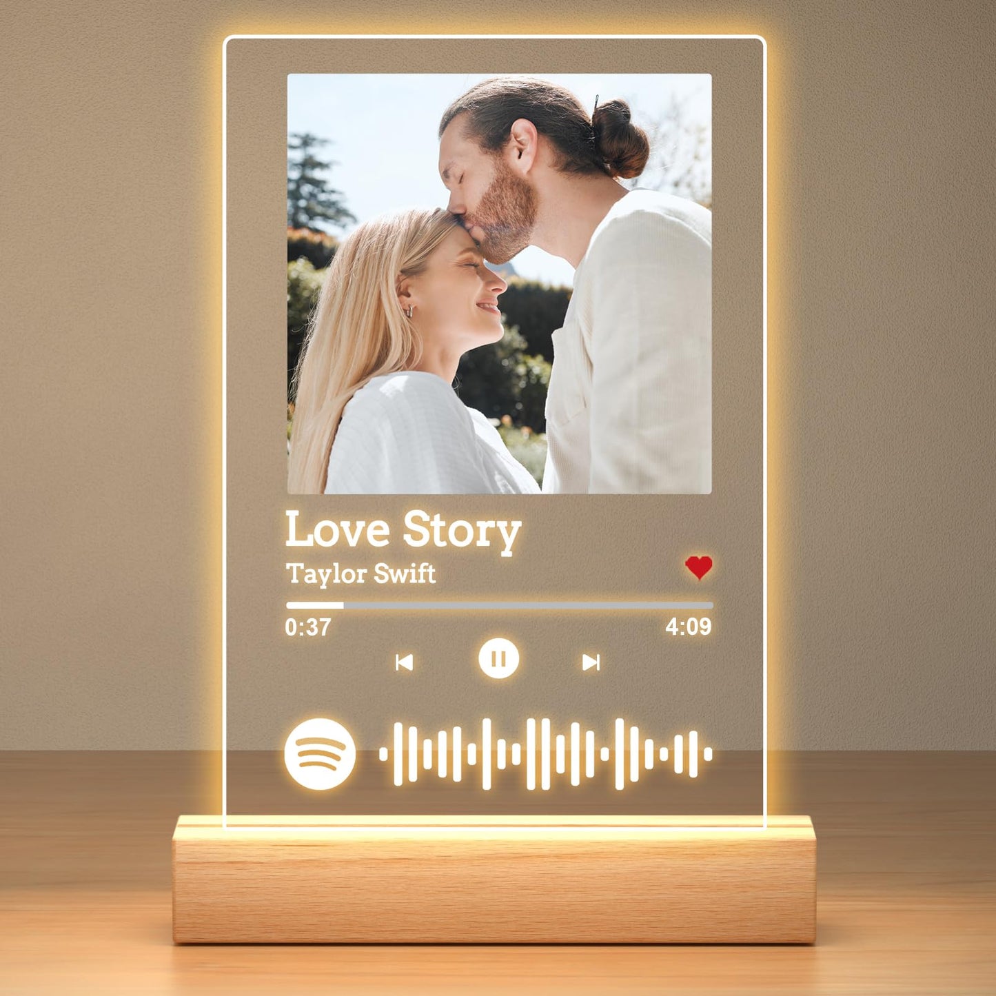 Custom Spotify Plaque, Custom Picture Frames, Personalized Acrylic Song Plaque Photo Frame, Personalized Anniversary Birthday Gifts for Women Men Her Him Girlfriend Boyfriend Couple Wife Mom Dad