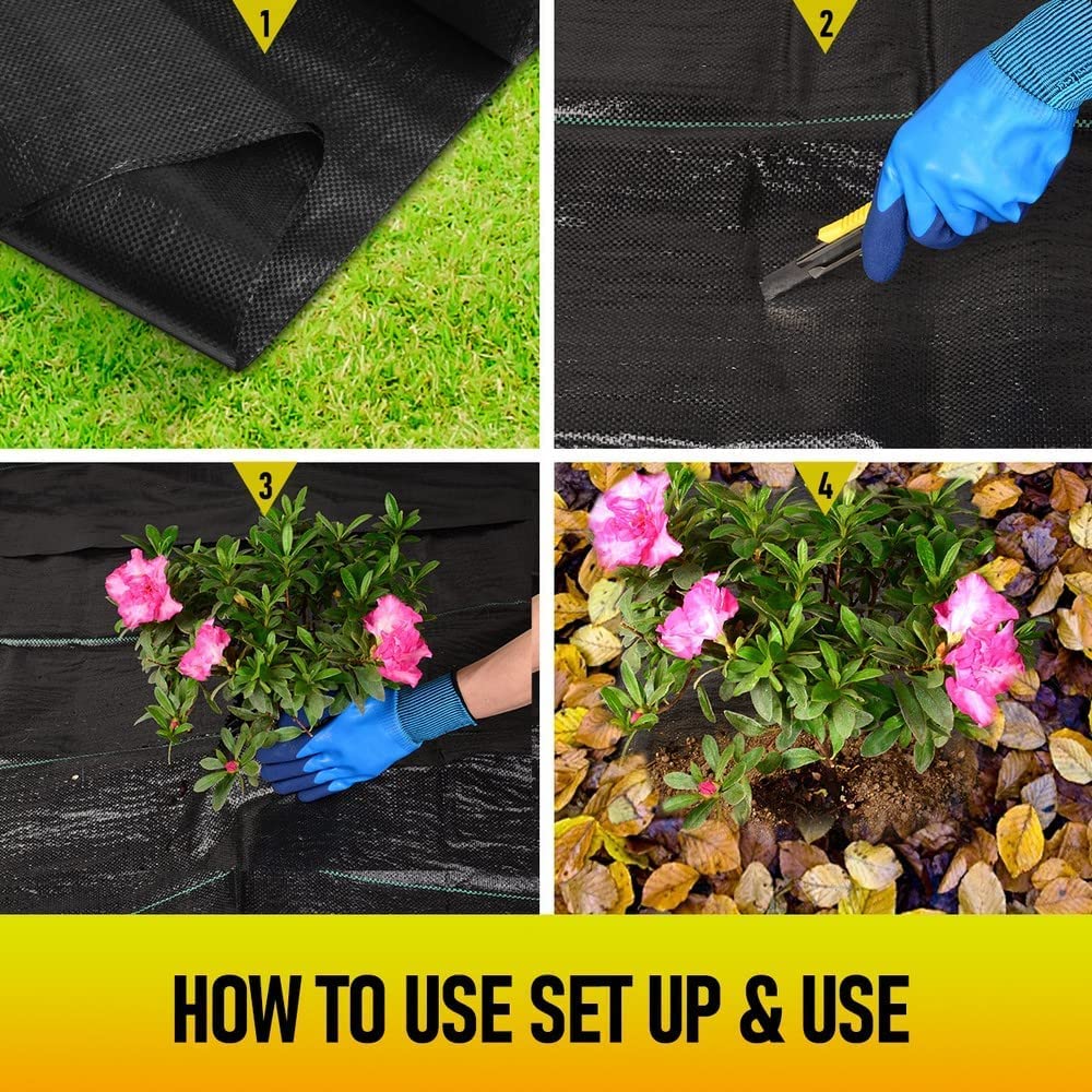 LAVEVE 3FT x 100FT Weed Barrier Landscape Fabric, 3.2oz Premium Heavy Duty Garden Cloth, Ground Cover for Gardening, Farming