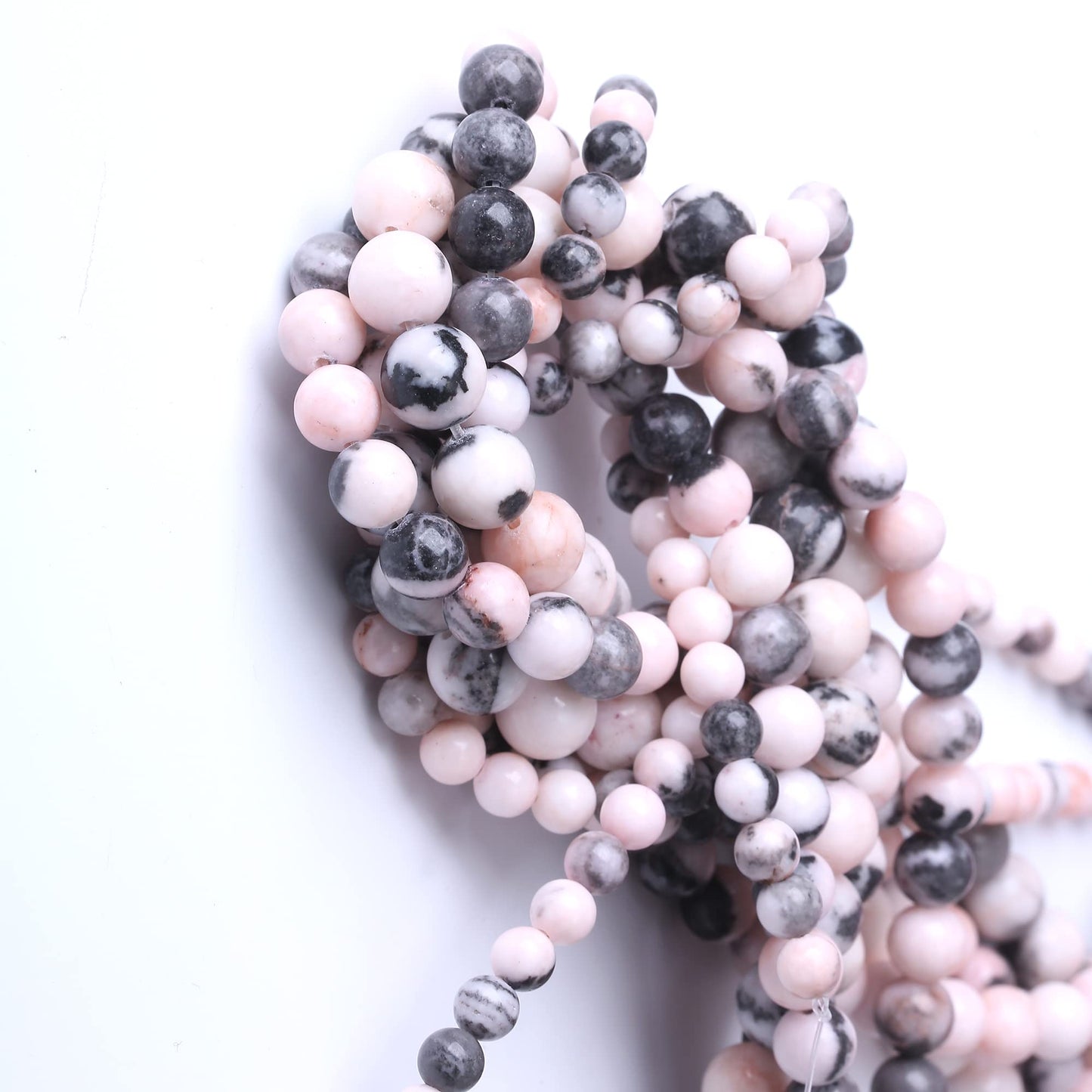 10MM Pink Zebra Jaspers Round Loose Beads Natural Gem Beads Crystal Energy Stone Beads for Jewelry Making DIY Bracelet Necklace