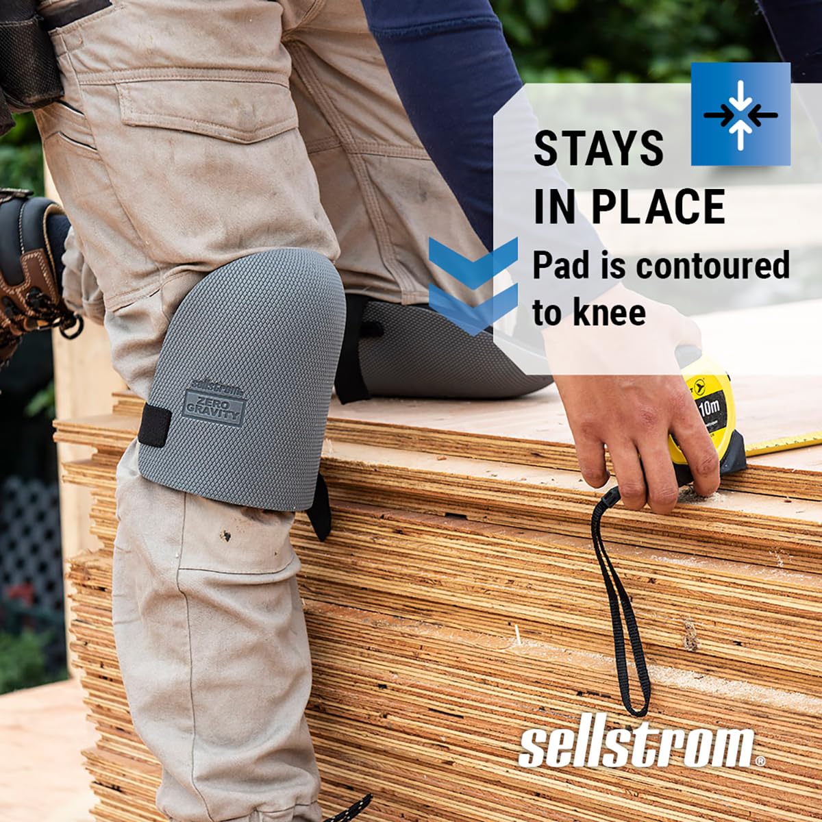 Sellstrom KneePro ZeroGravity Protective Knee Pads with Thick Foam Padding - All-day Comfort, Non-Marking, Universal Fit for Men & Women - for Gardening, Home Repair & Maintenance, Plumbing, Flooring, Tiling