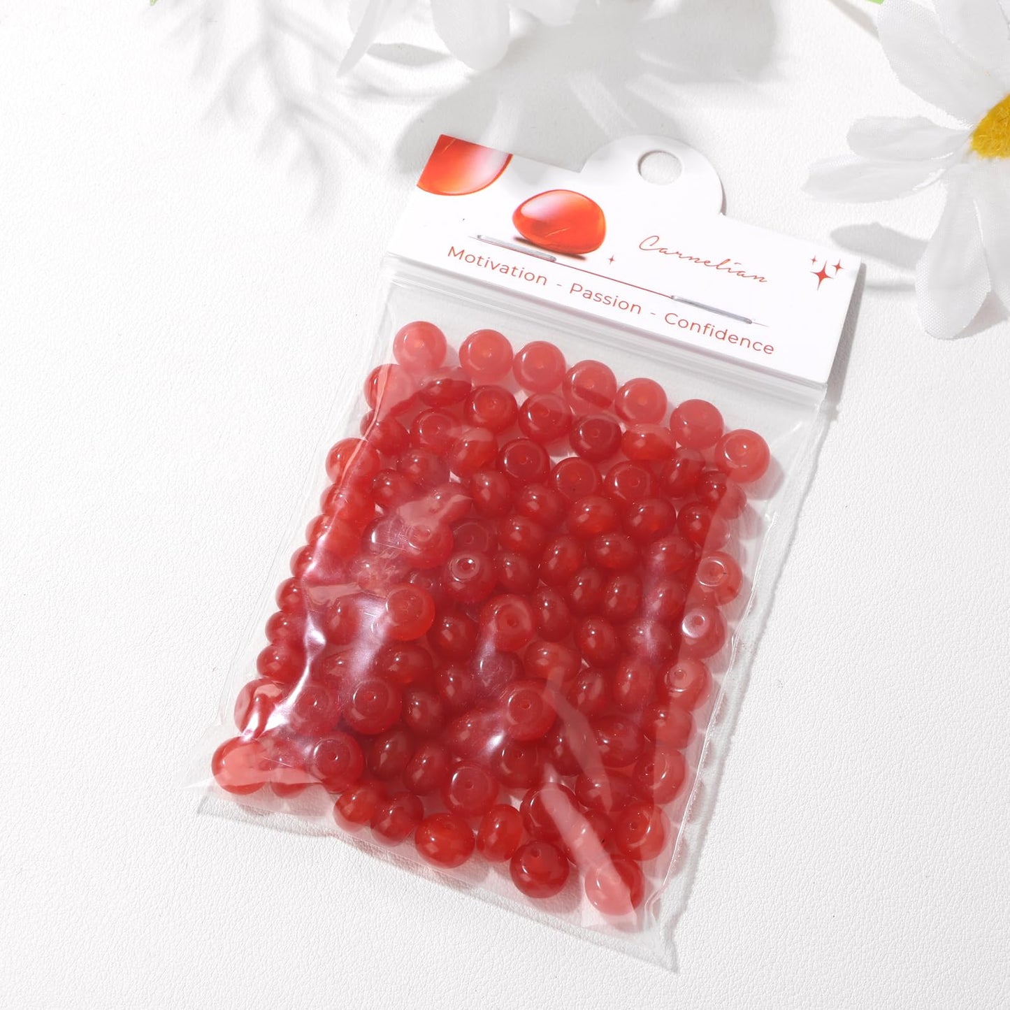 Raicegs 100pcs 5×8mm Rondelle Carnelian Beads Natural Gemstone Beads Abacus Disk Stone Loose Beads for Jewelry Making DIY Bracelets Necklace