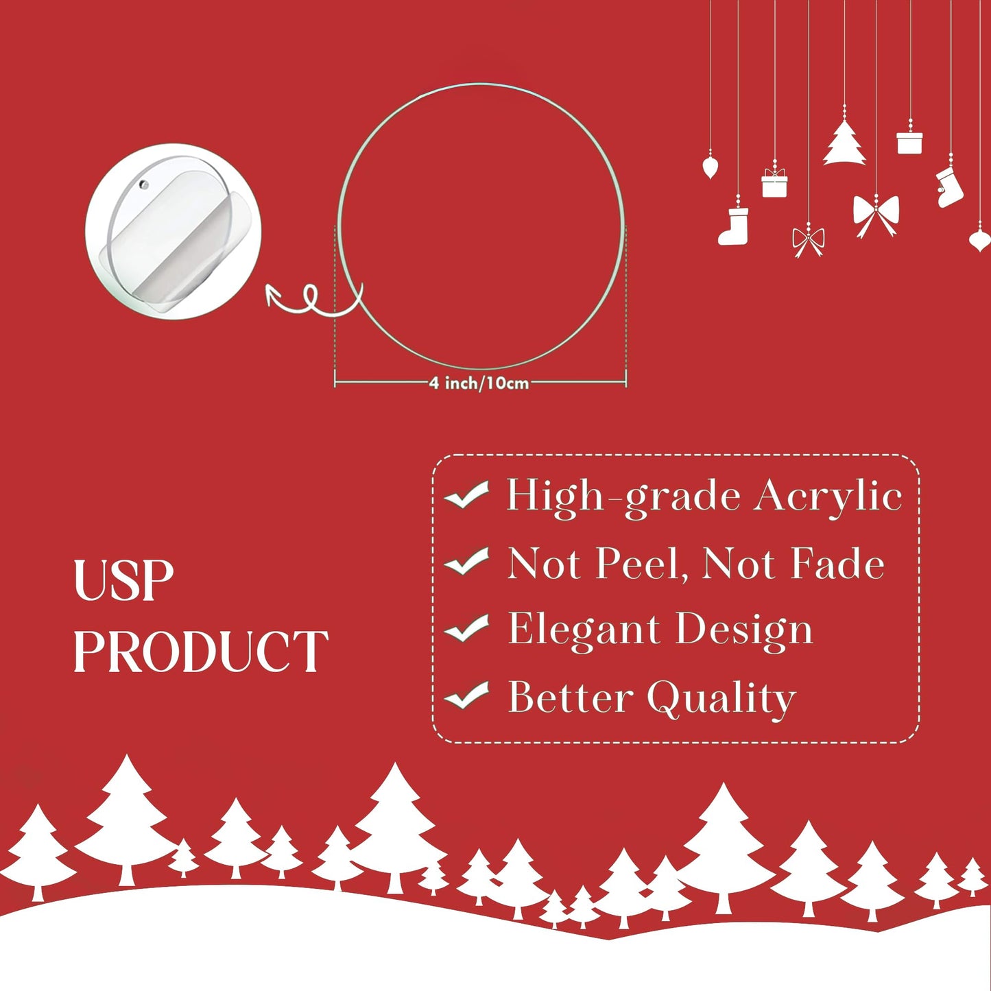 Faythory Snowman Christmas Ornament 2025 – 3D Illusion Printed Design, Cute Snowman, Elegant Shatterproof Ornament for Christmas Tree, Indoor Holiday Décor, 4” Round