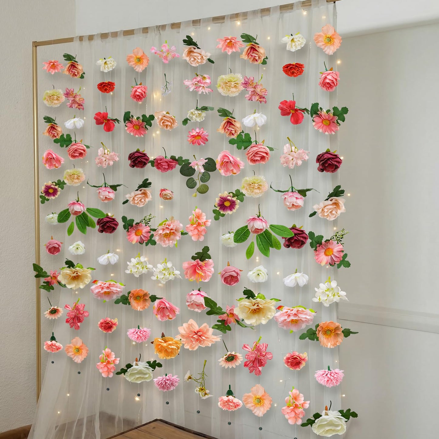 Suncalla 12 Pcs 70.8 ft Flower Garlands Hanging Artificial Wildflower Vine Decor from Ceiling Floating Floral Backdrop Silk Fake Flower Garland for Wedding Home Garden Wall Arch(Blossom)