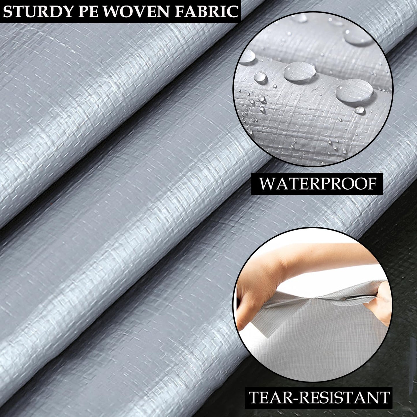Softclub Outdoor Clear Panel Curtain，Heavy Duty Waterproof 18oz Vinyl Curtain Weatherproof with Grommets, Transparent PVC Tarp Cover for Pergola, Porch, Gazebos, Winter Protection (8 ft x 7 ft, Grey)