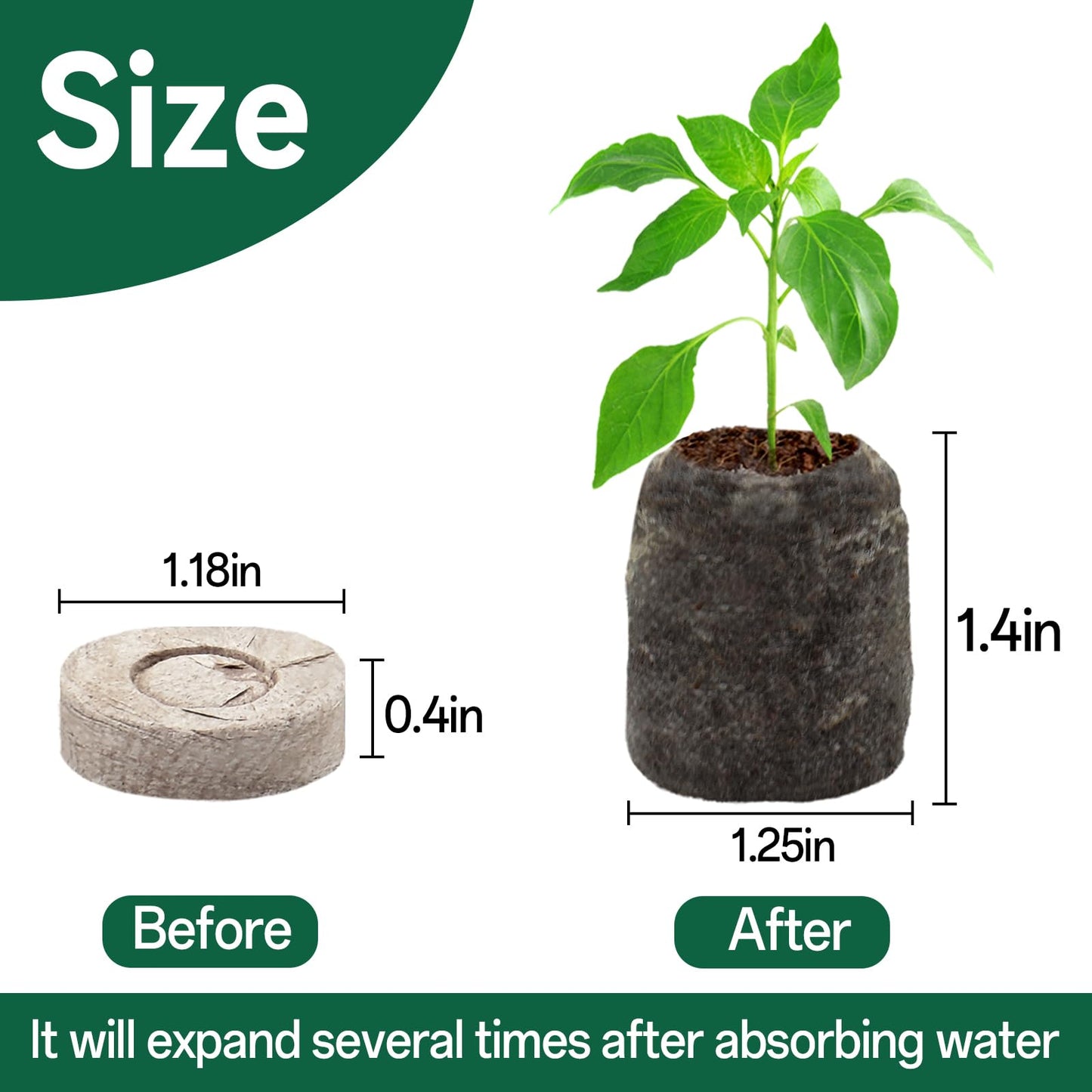 Halatool 200 Pcs 30mm Peat Pellets Block Potting Soil for Seedlings, Compressed Garden Soil Seed Starter Nutrient Peat Pods for Starting Seeds, Planting Flowers, Vegetables, Herbs