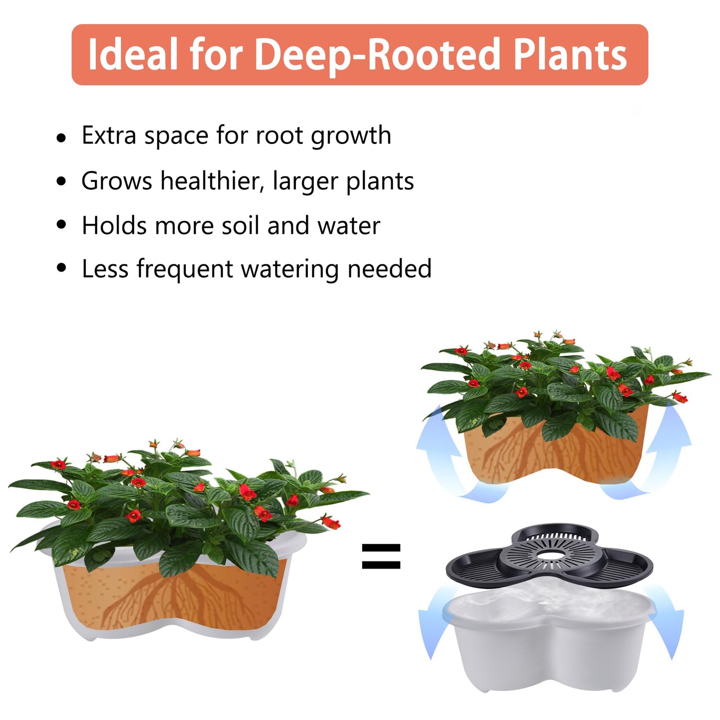 VECELO 7 Tier Vertical Garden Planter, Self Watering Stackable Planters with Wheels for Strawberries, Herbs, Flowers, Vegetables, White