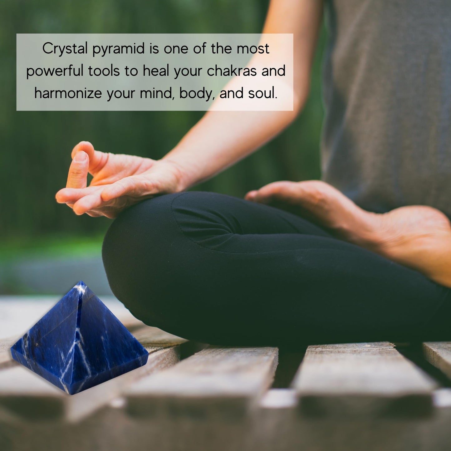 Amazing Gemstone Sodalite Pyramid Crystal Healing Stones - 2" Great Pyramid Figurine of Natural Stone Pyramid for Meditation, Reiki, Chakra Balancing and Crystal Pyramids Grid
