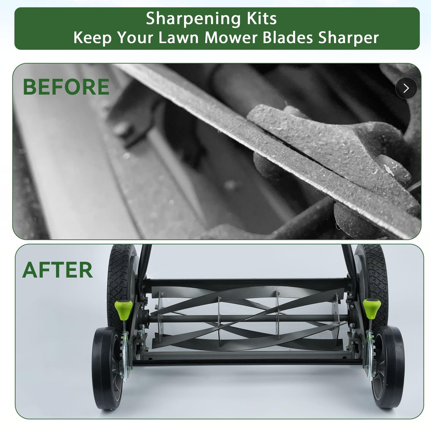 Reel Lawn Mower Sharpening Kit - SK-1 Manual Lawn Mower Blade Sharpener - Precision Sharpening Crank Tool for American Lawn Mower, Great States, Earthwise, Easy-to-Use & Durable Design