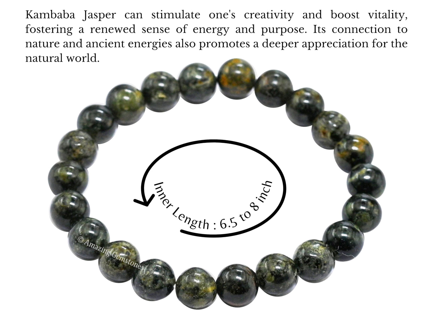 Amazing Gemstone Crystal Bracelet for Women Men's Gifts - Protection Healing Crystal Bracelet - 8mm Gemstone Beaded Stretchable Bracelet Pulseras Para Hombres Mujer Stocking Stuffers Mothers Day Gift (Kambaba Jasper)