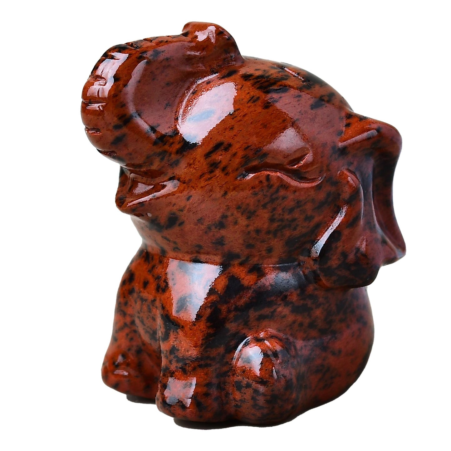 DZJXBZhu Red Obsidian Elephant Crystal Statue 2.0“ Healing Crstal Meditation Pocket Figurine Statue Gemston Hand Carved Polished Home Room Office Desk Decoration Gift Collect Gift for Woman