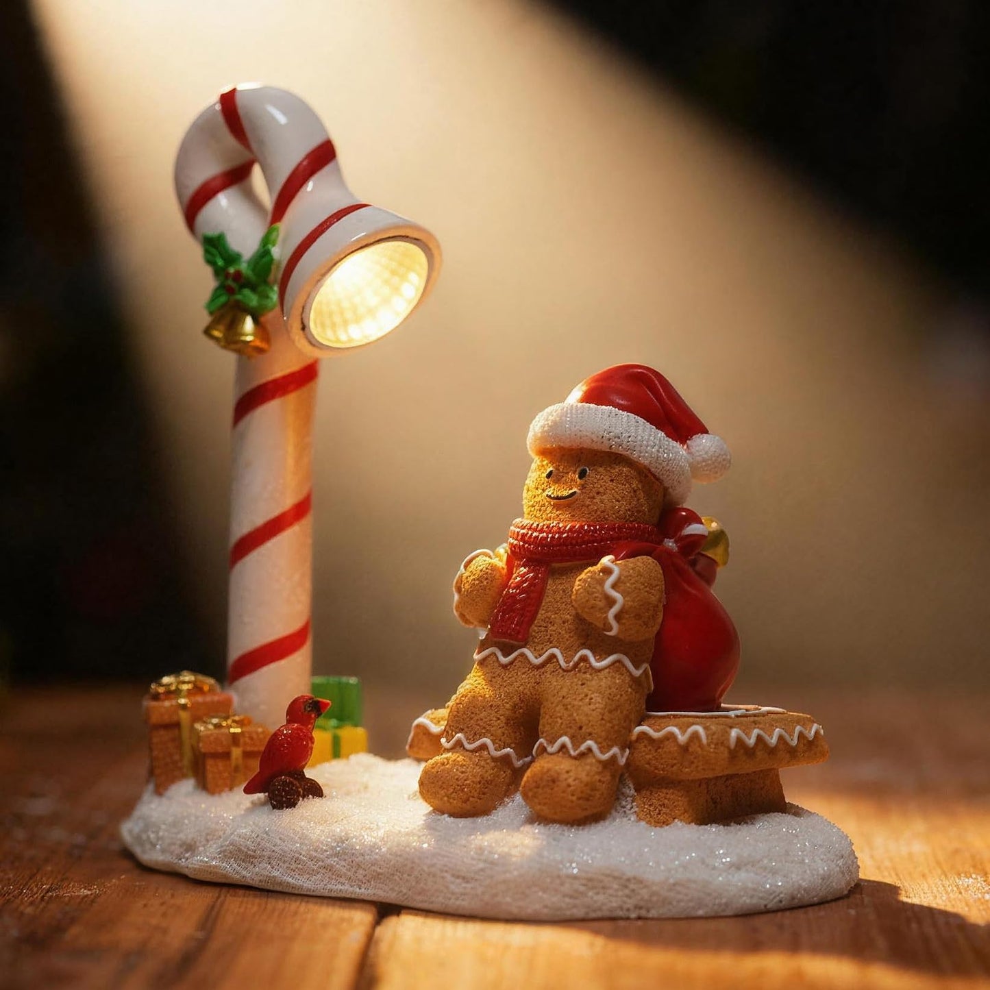 YOQUATE Christmas Gingerbread Man Decorations Indoor Home Decor Christmas Gingerbread Man Figurines Winter for Table Top Centerpiece Fireplace Decor Cute Decoration Gift（GB）