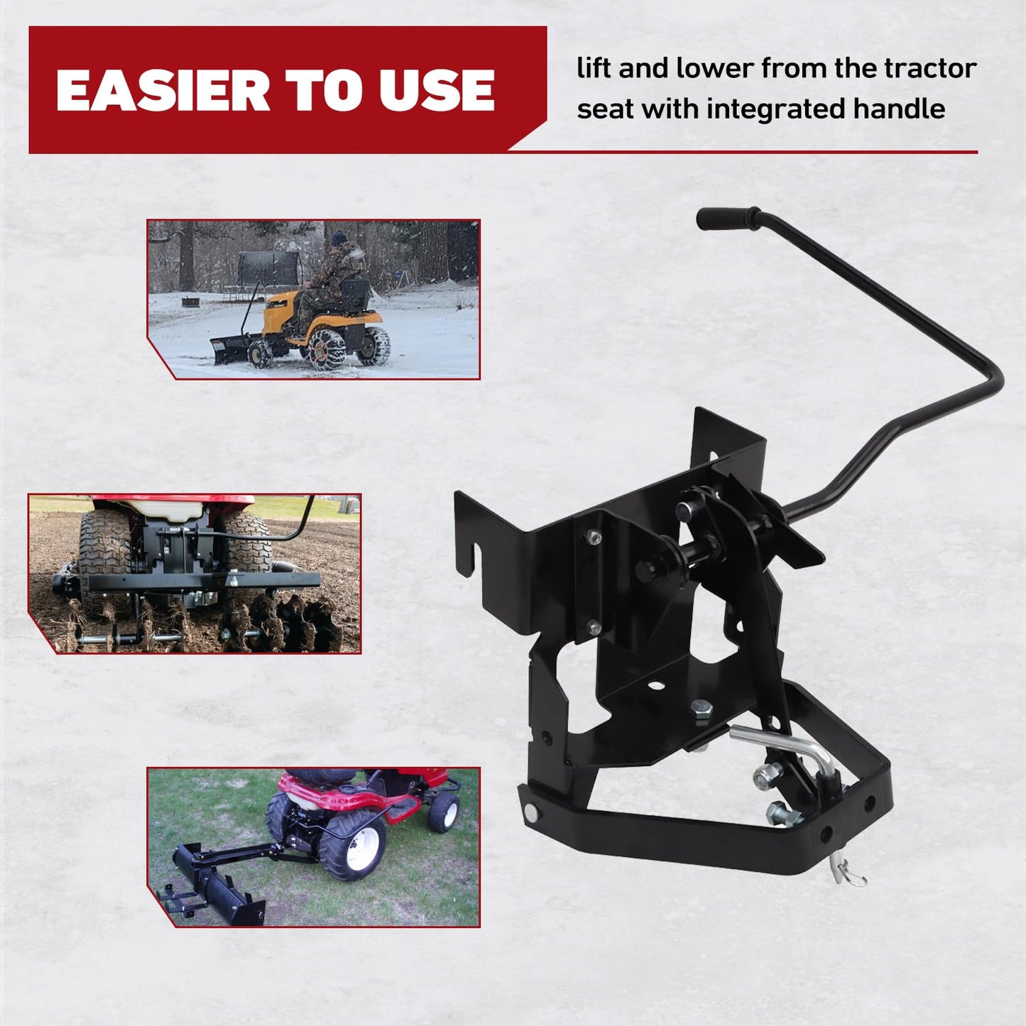 ELITEWILL Garden Tractor Sleeve Hitch Attachment Rear-Mount Fit for Husqvarna 585607901/ Craftsman T200 and T300 Series/Cub Cadet Riding Lawn Mower Tractors with 23" Or Larger Rear Tires