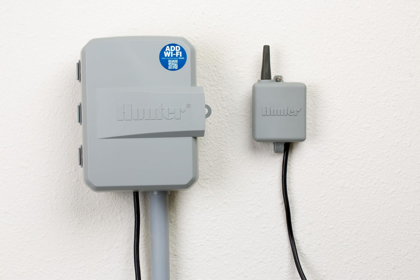 Hunter Rain Clik WRCLIK Wireless Rain Sensor with Freeze Shutoff, Automatic Shutoff for Sprinkler Controllers, Compatible with Most Irrigation Controllers, Mounts Easily to Gutter or Wall