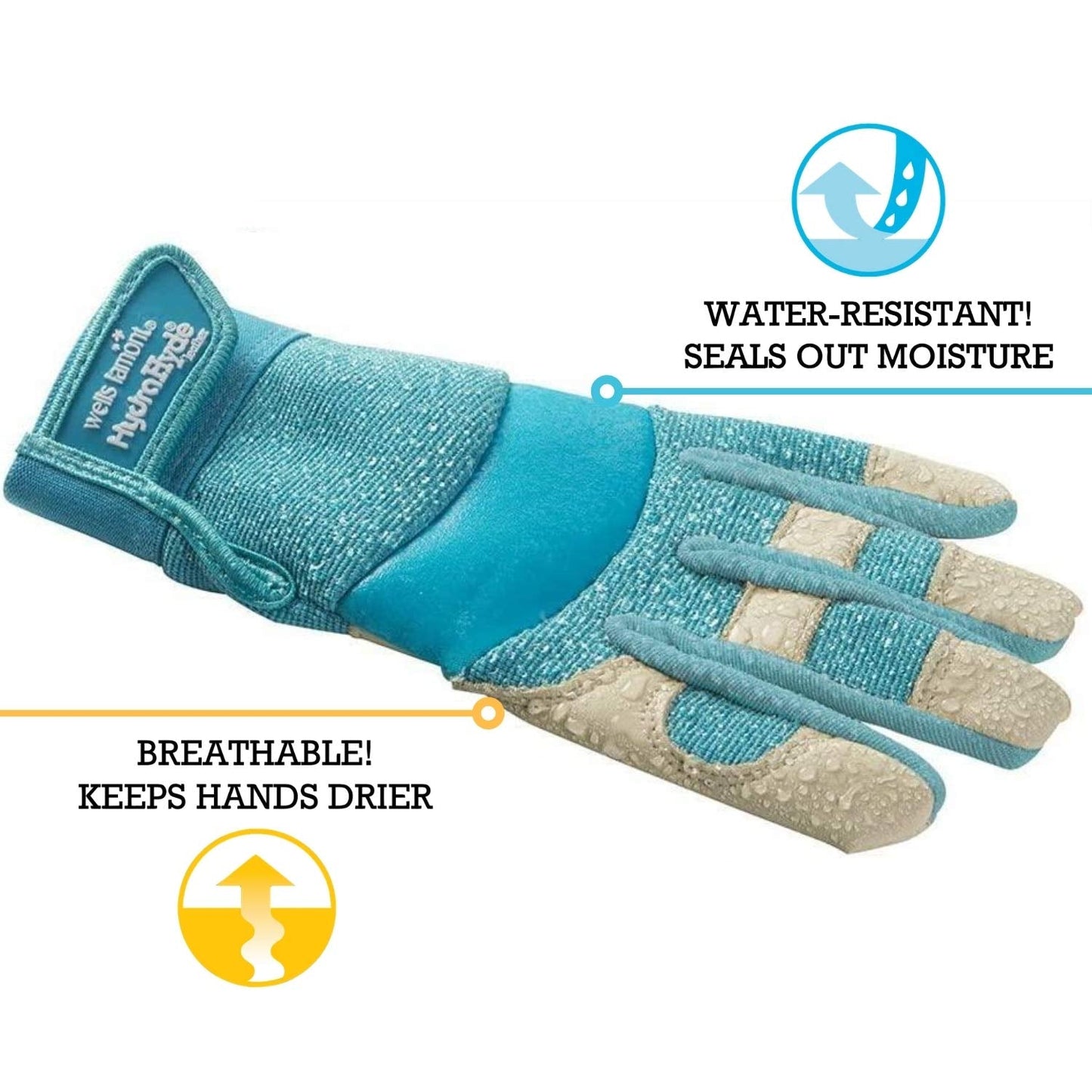 Wells Lamont Women's Hybrid Work/Gardening Gloves | Water-Resistant HydraHyde Leather | Medium (3204M)
