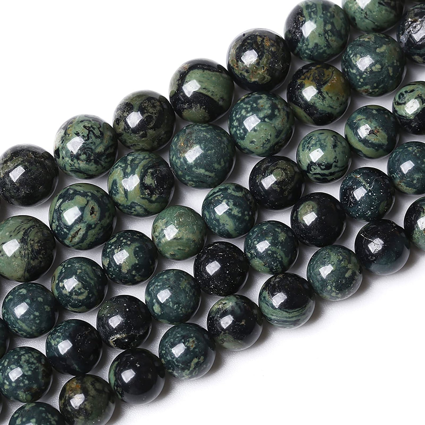 10mm 38pcs Natural Kambaba Jasper Beads Round Loose Energy Healing Stone Beads for Jewelry Making DIY Bracelet 15 Inch