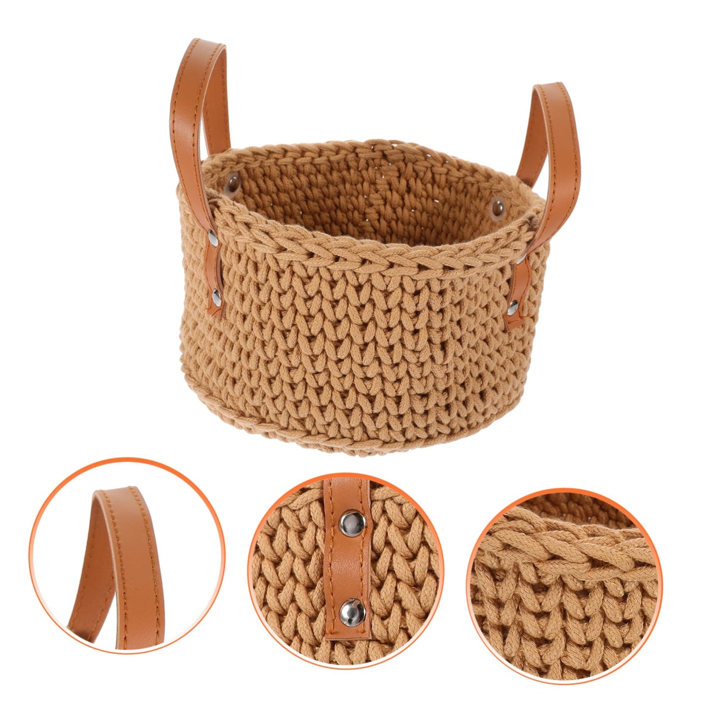 STOBAZA 1pc Cotton Rope Basket Woven Storage Basket Natural Rope for Home Organization