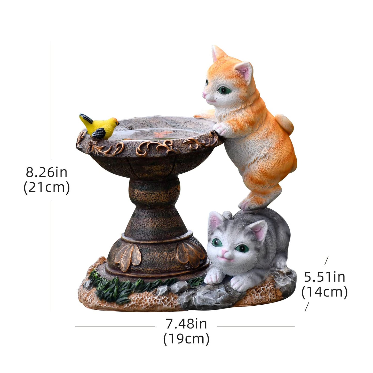 Cat Garden Figurines Outdoor Decor Solar Statue with LED Lights for Patio Lawn Yard Art Decoration Housewarming Garden Gift