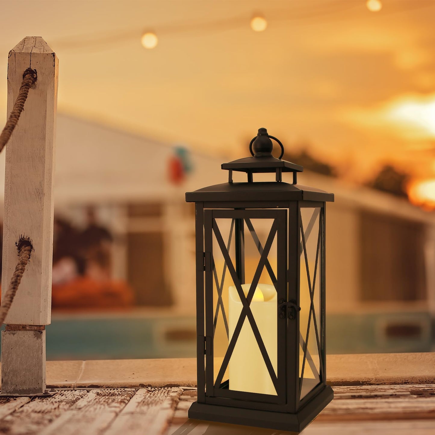 2" X 4" Battery Operated Flameless Candles with Timer, Waterproof Outdoor Flickering LED Pillar Candles for Home, Wedding Decoration, Slim Tall, Ivory Plastic, 2 Pack
