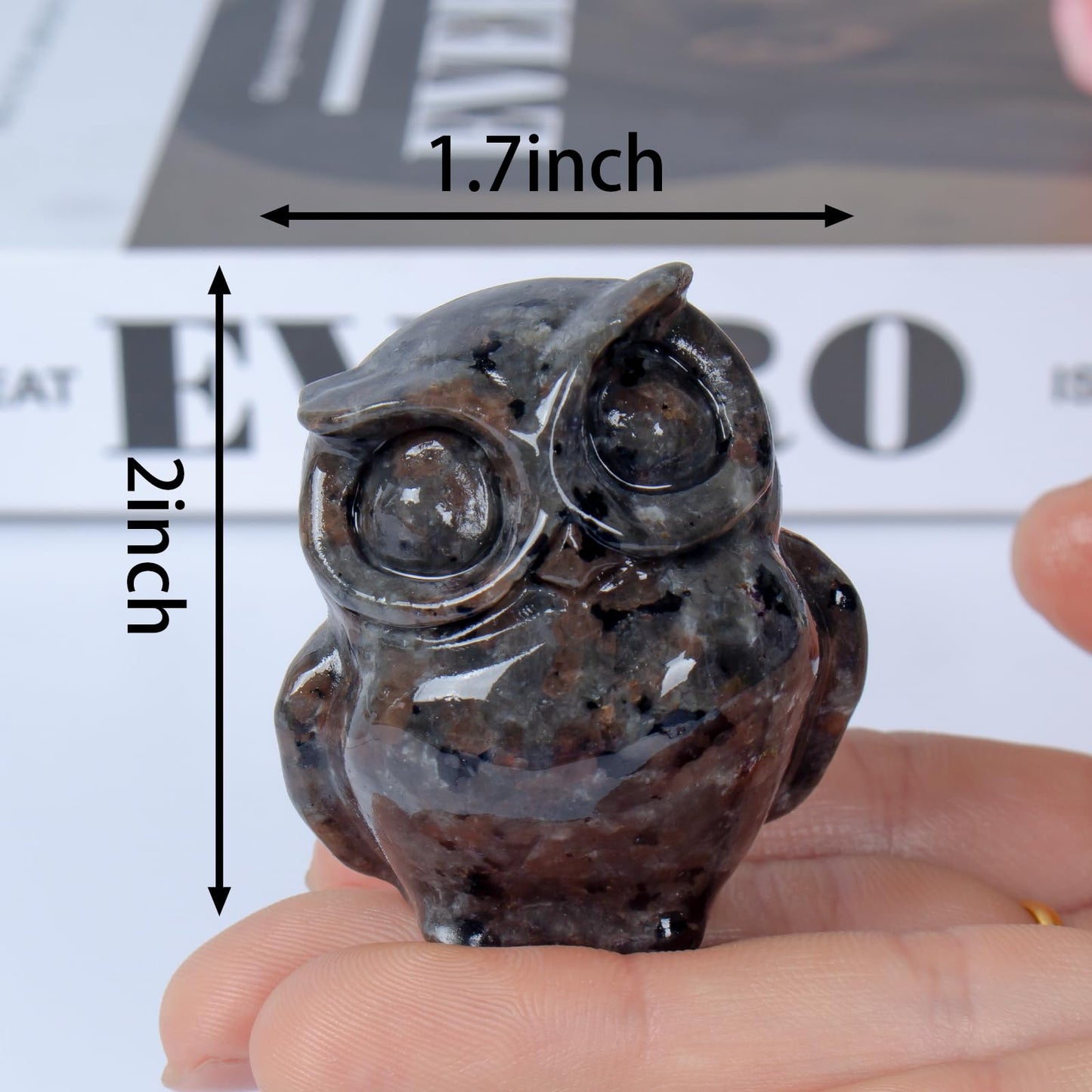 QLRSUXN 2 Inch Owl Figurine Handcrafted,Flame Stone Healing Crystal Animal Sculpture,Home Decor Unique Gift for Collectors,Crystal Artwork Nature Lovers Birthday Anniversary Present Spiritual Gift