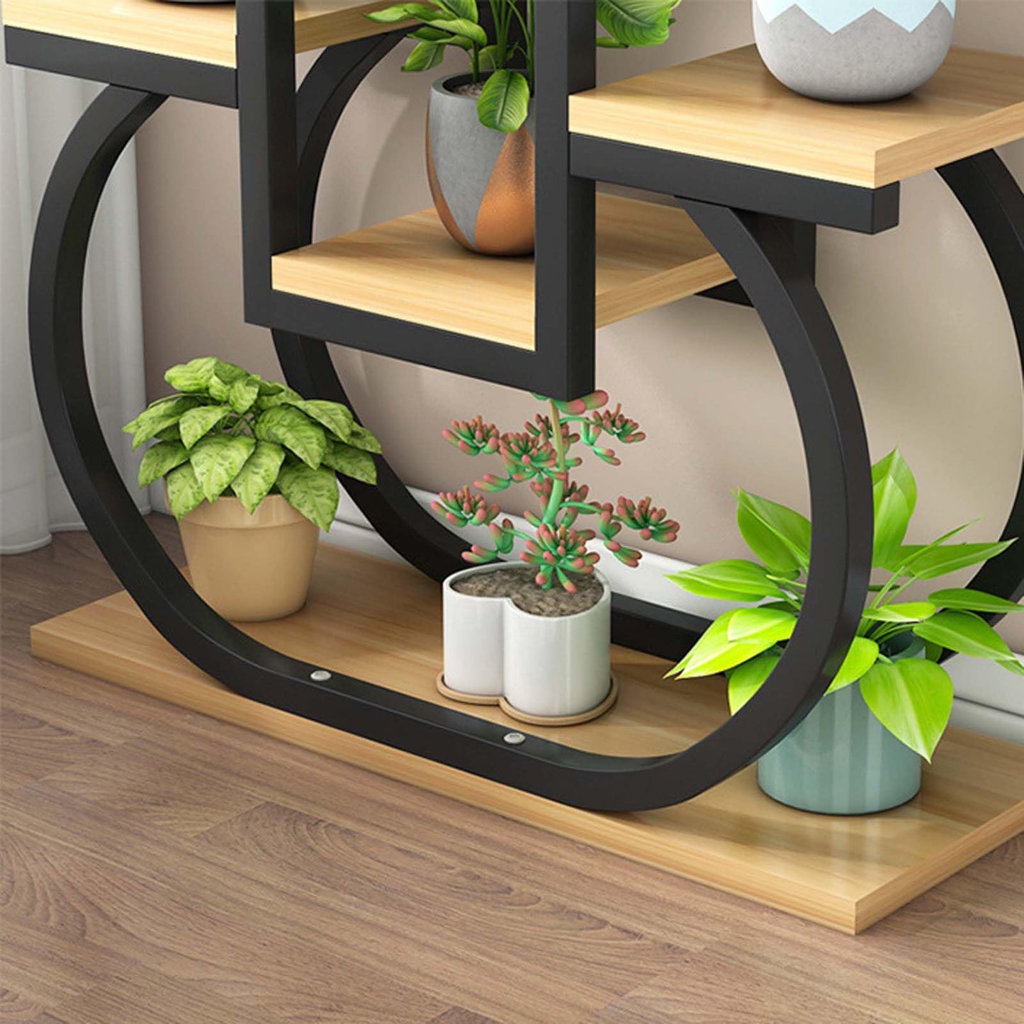 HUHJYUGE 4 Tier Plant Stand For Outdoor Indoor, Waterproof Metal Tall Plant Stand, Multiple Stand Holder Shelf Rack, Outdoor Planter Display Shelves, for Living Room Balcony Garden