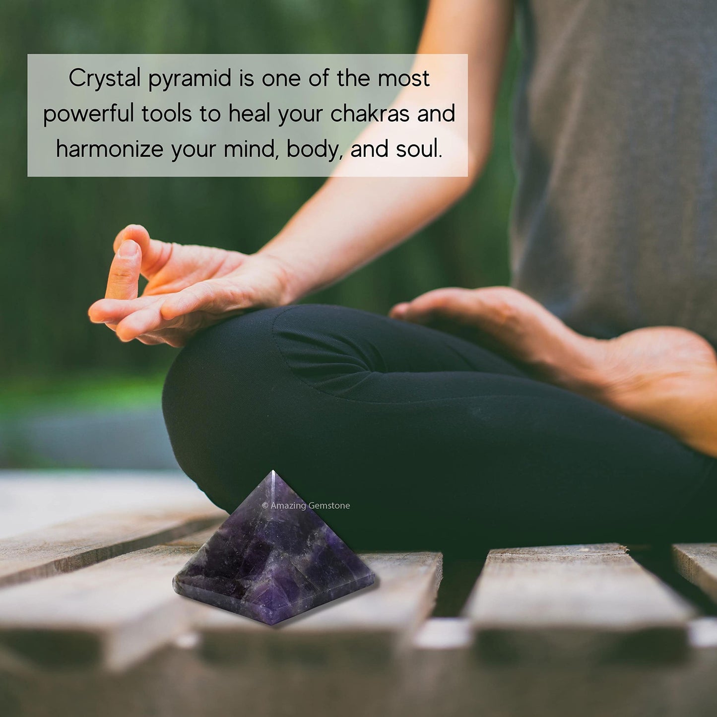 Amazing Gemstone Amethyst Pyramid Crystal Healing Stones - 2" Great Pyramid Figurine of Natural Stone Pyramid for Meditation, Reiki, Chakra Balancing and Crystal Pyramids Grid