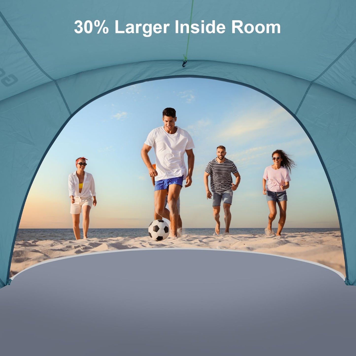 Gorich Beach Tent Sun Shelter with UPF50+ UV Protection for 1-2/3/4-5/6-7 Person, Lightweight & Portable Beach Shade Canopy with 2 Zippered Doors, Easy Setup Family Beach Umbrella