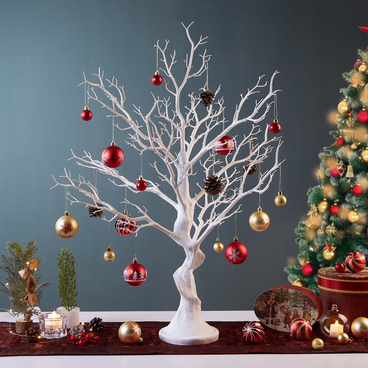 Panlaolao 33 Inch White Easter Tree Centerpiece - Spring Wedding Table Decor with Manzanita Branches for Easter, Birthdays, Baby Showers, Valentine's Day | Reusable Holiday Display with Easy Assembly