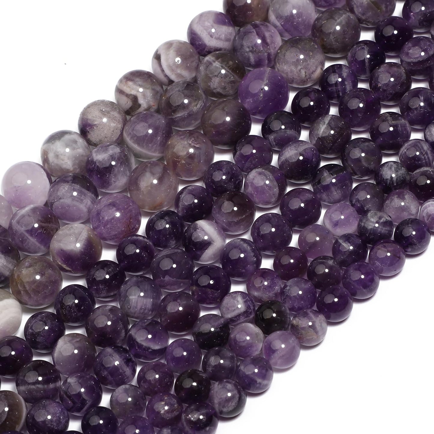 NITOPUPU 10mm 37pcs Amethyst Natural Stone Beads for Jewelry Making Supplies, Round Crystal Beads for Bracelets Necklace DIY Crafts