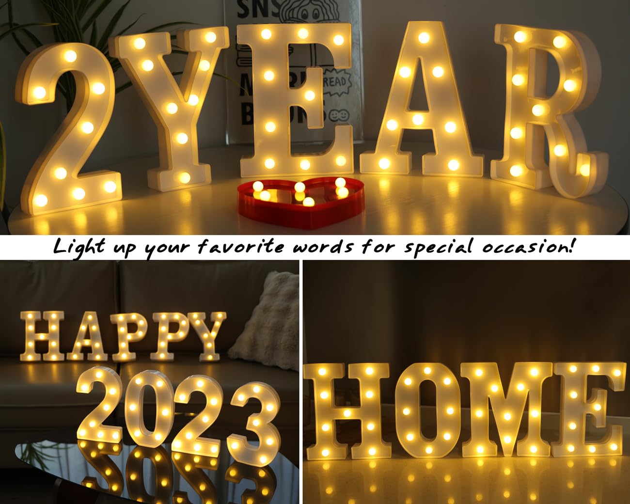 IFDGCTK Light Up Letters, Led Letter Lights 26 Alphabet, Decorative Lighted Letter, Battery Powered Led Marquee Letters for Party, Bar, Night Light, Home Decor(A)