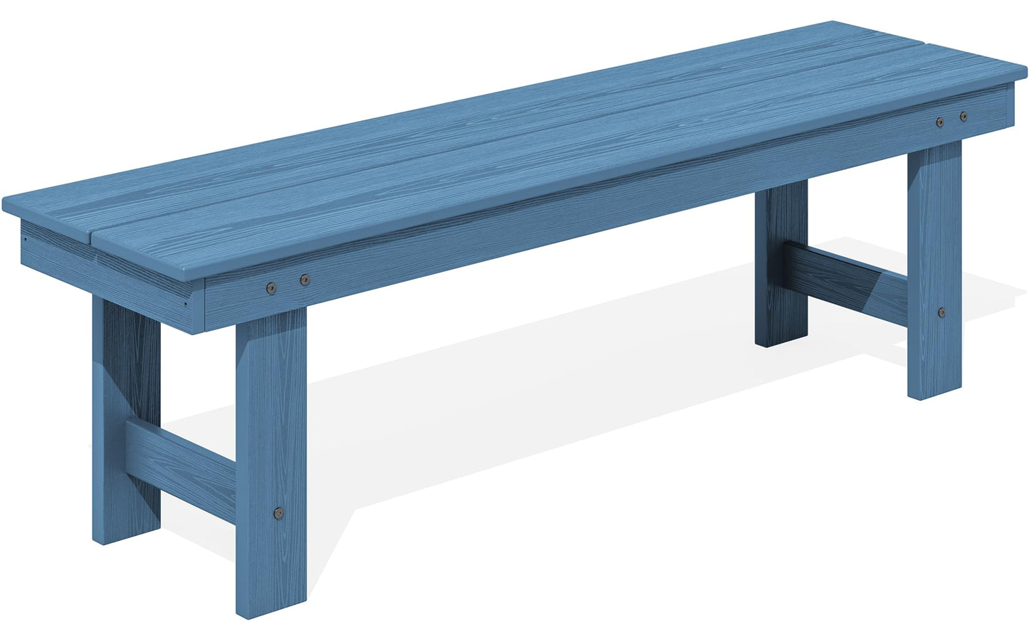 SERWALL 2-Person Outdoor Bench Backless, HDPE Outdoor Benches Weatherproof, 700 Lbs Weight Capacity, Poly Lumber Patio Furniture for Garden, Porch and Park, Navy