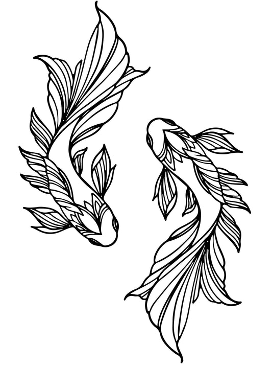 RESACO Koi Fish Metal Wall Art Japanese Art Wall Decor Iron Fish Gifts Asian Decorations for Living Room Bathroom Indoor Outdoor (Black 10.2 x 18.1 inches)