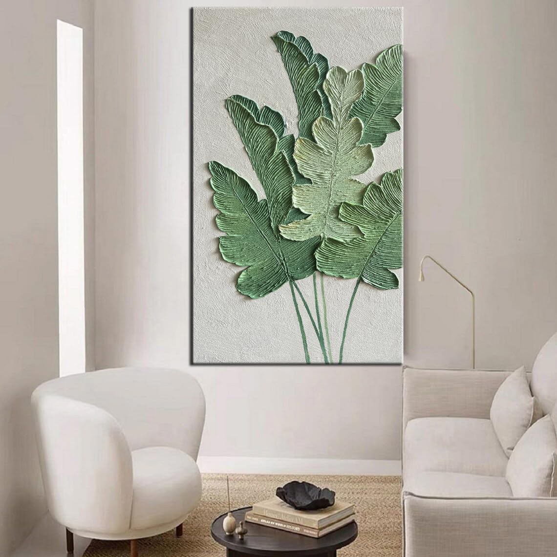 YaSheng Art-Canvas Wall Art with 3D Hand Painted Textured Modern Large Oil Painting Contemprary Aesthetic Floral Pictures for Living Room Bedroom DinningDecor (24x48inch, YS171)