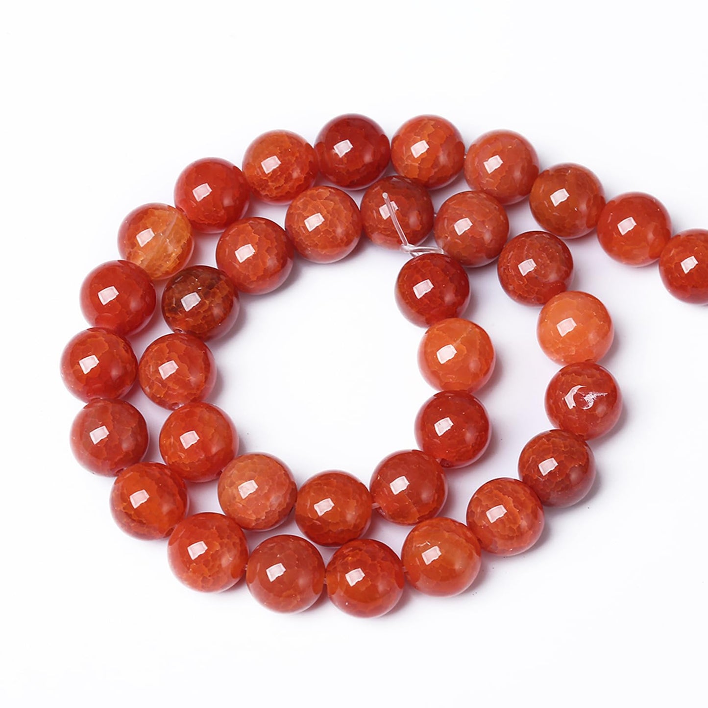 10mm 36pcs Natural Red Dragon Vein Agate Stone Beads for Jewelry Making Energy Healing Round Beads DIY Bracelet Necklace Accessories 15" (10mm, Red Dragon Vein Agate)