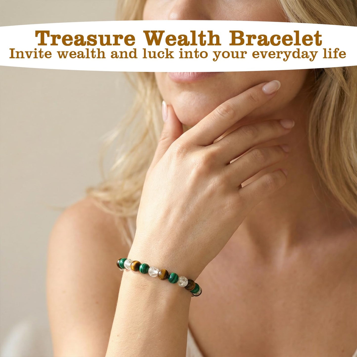 HaiFafafaing Money Bracelets for Women Wealth Money Attraction Bracelet Green Crystal Beaded Feng Shui Good Luck Bracelet for Healing Protection Spiritual Christmas Stocking Stuffers Gifts