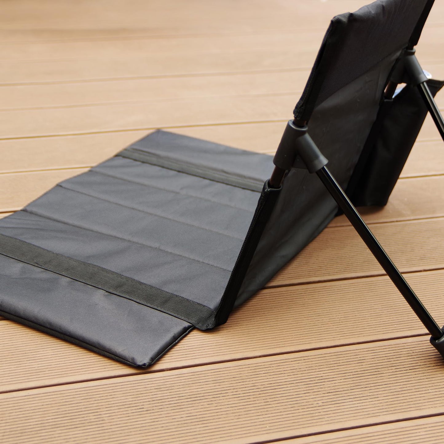 Extra large folding camping backrest with cup holder,Lightweight portable outdoor large chair for beach, park, lawn, and travel,Aluminum frame, comfortable & durable lazy backrest (Carbon Black)