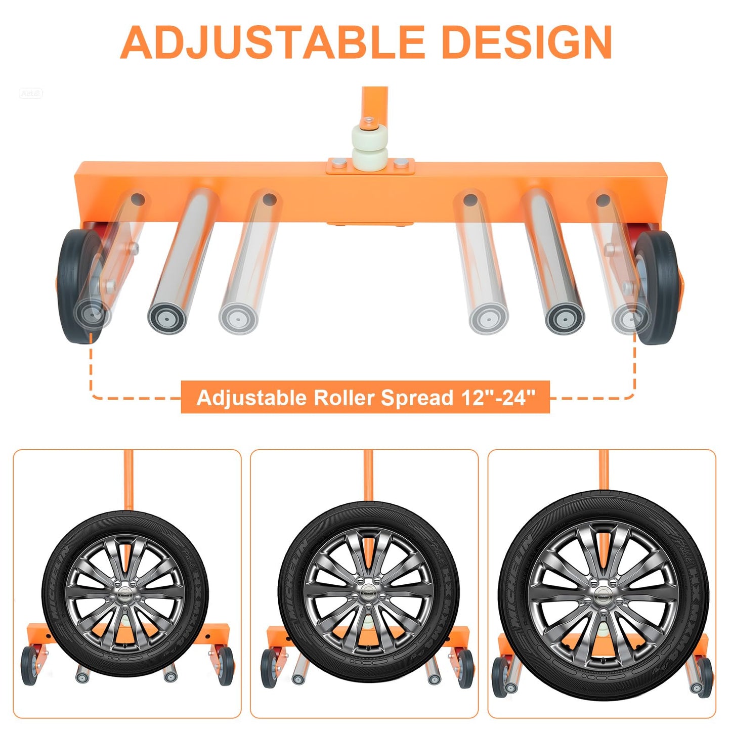 ALLOYNIX Tire Wheel Dolly 2.0 Pro | 500 lbs Heavy-Duty Truck Tire Lifting Tool | 9-33inch Adjustable Tire Cart Dollies with Reinforced Rod & Upgraded Wheels