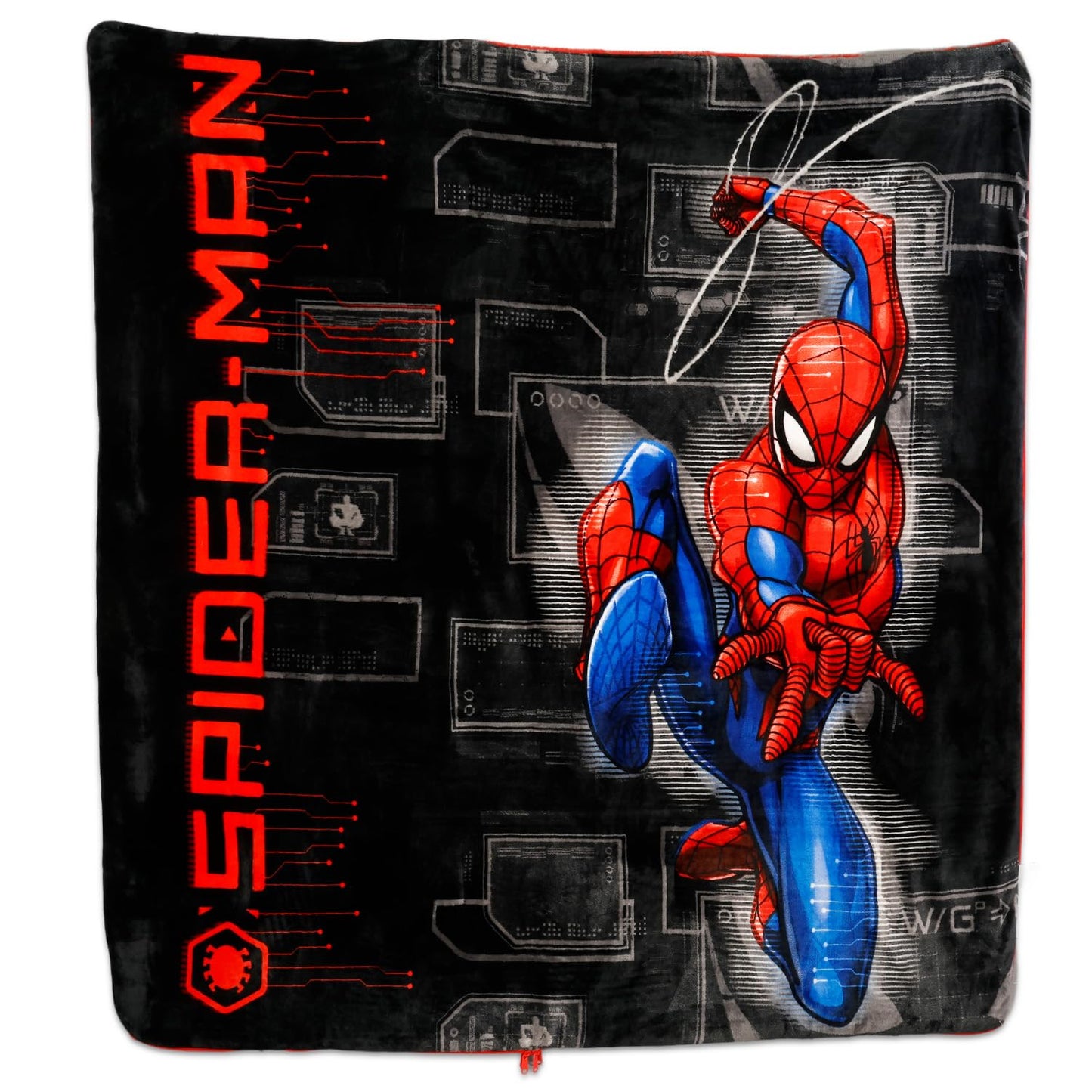 Marvel Spiderman Slumber Bag Set for Boys - Bundle of 54x56 Inches Spider-Man Sleeping Bag, Stickers, More | Spiderman Silk Touch Slumber Bag